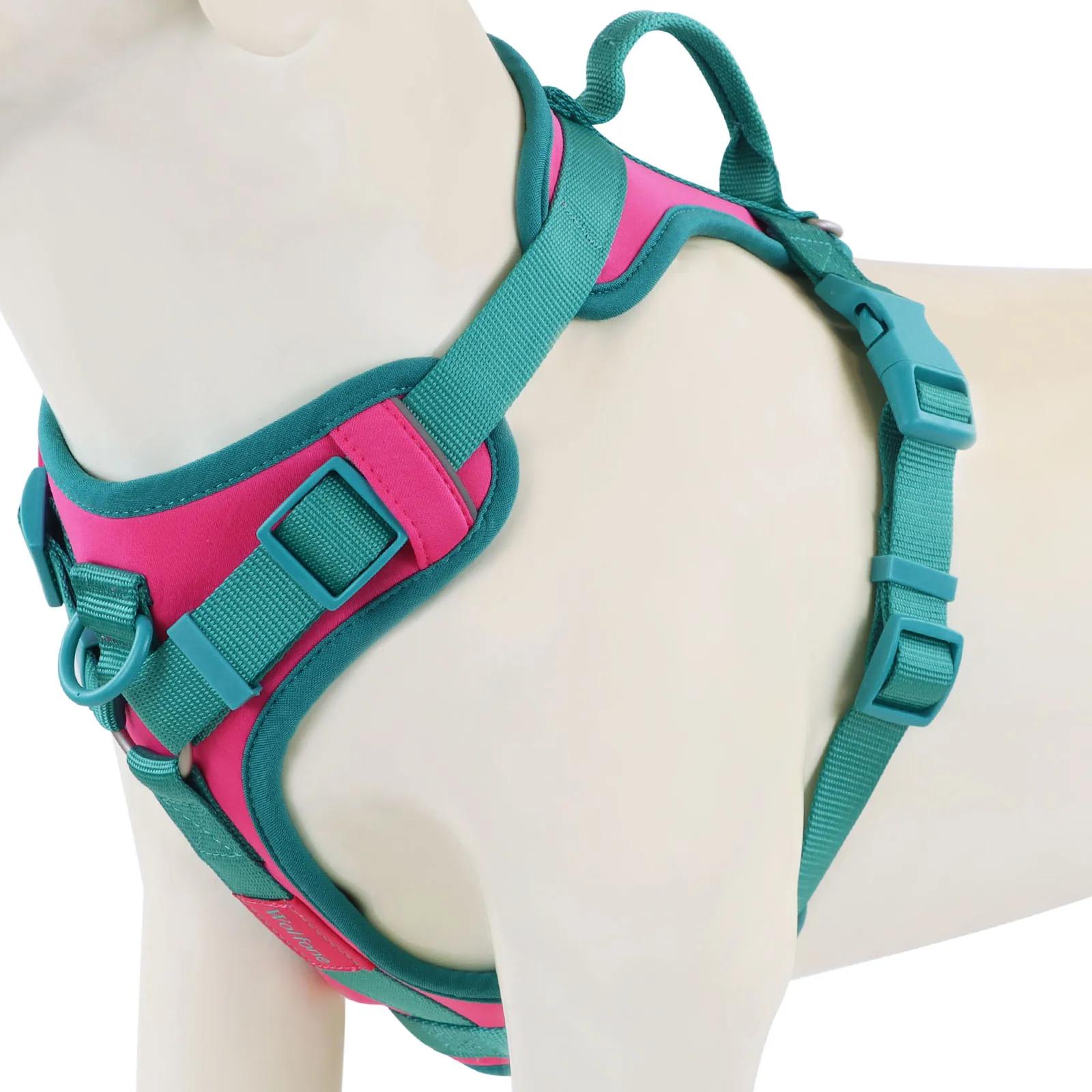 Couleurs d'épissure respirant pour harnais pour chien moyen sans traction pour grands petits chiens 