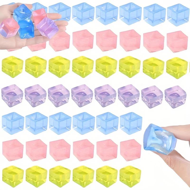 15 pièces Mini glaçon jouets spongieux libérer le Stress Transparent petit bloc de glace pincement e