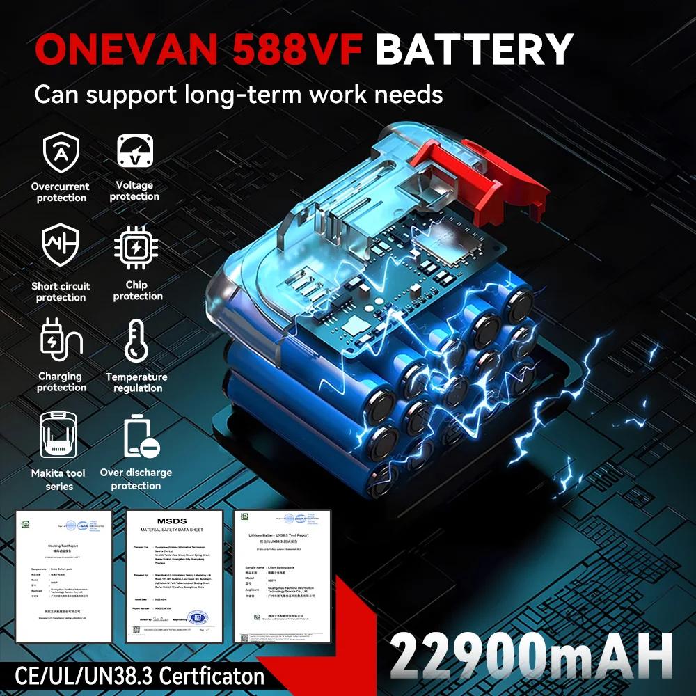 ONEVAN 8000 tr/min 2800N.M clé à chocs électrique sans brosse tournevis de réparation de voiture san