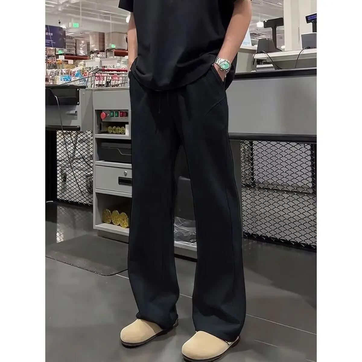 Nouveau pantalon évasé coupe américaine sans plis pour l'été, pantalon décontracté polyvalent fin ef