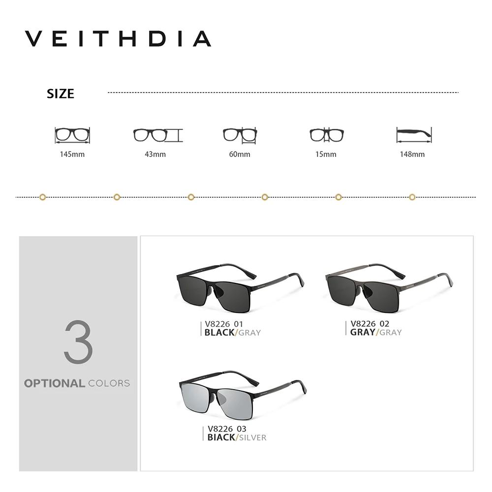VEITHDIA-Lunettes de soleil polarisées en acier inoxydable pour homme, verres en nylon pour la condu