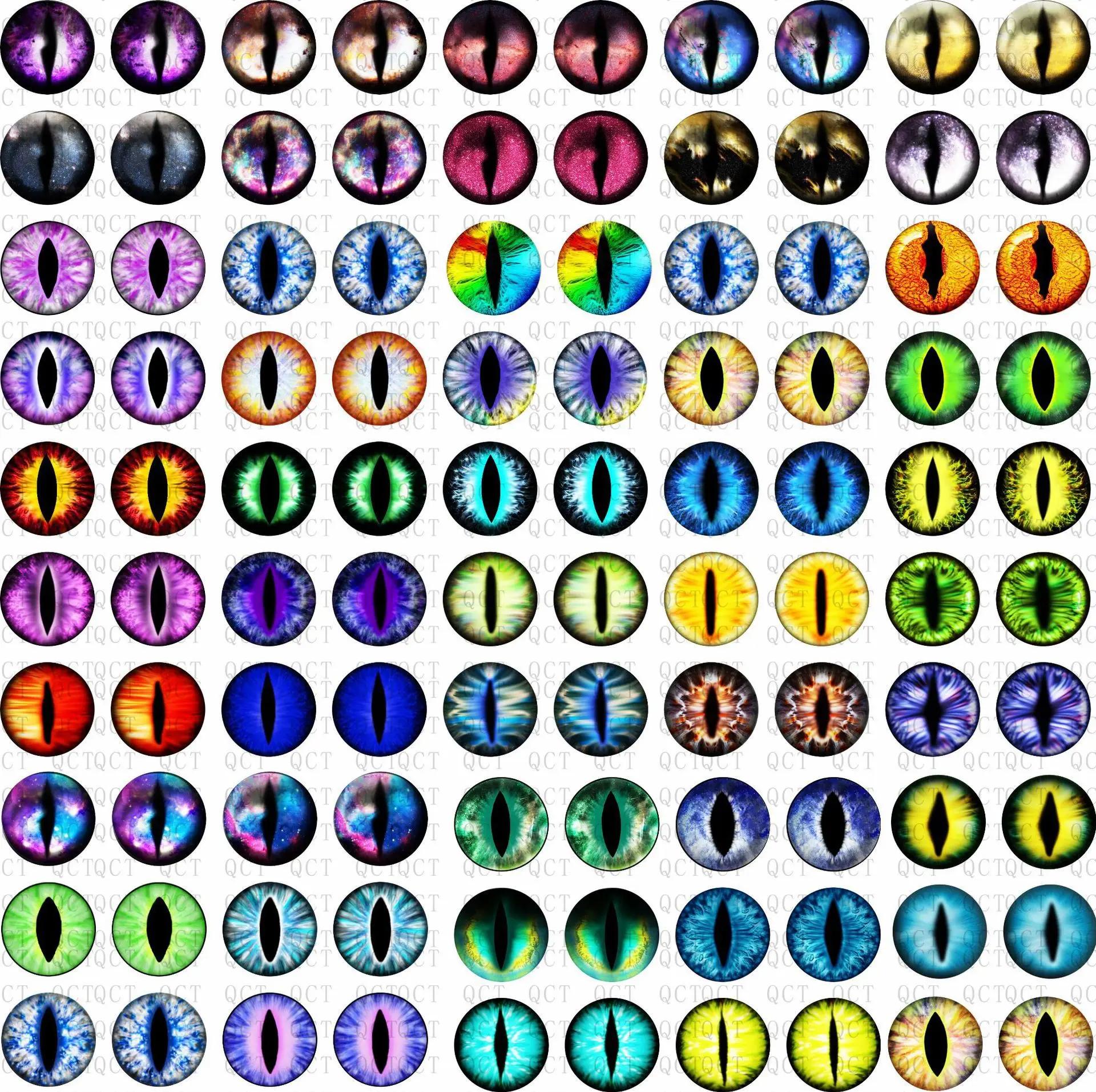 Lot de cabochons ronds en verre à beurre, 6/8/10/12mm, lot de 50 pièces, œil de dragon, chat, par pa