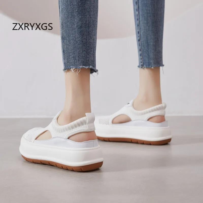 ZXRYXGS 2025 nouvelles baskets d'été sandales femmes maille chaussures décontractées respirantes pla