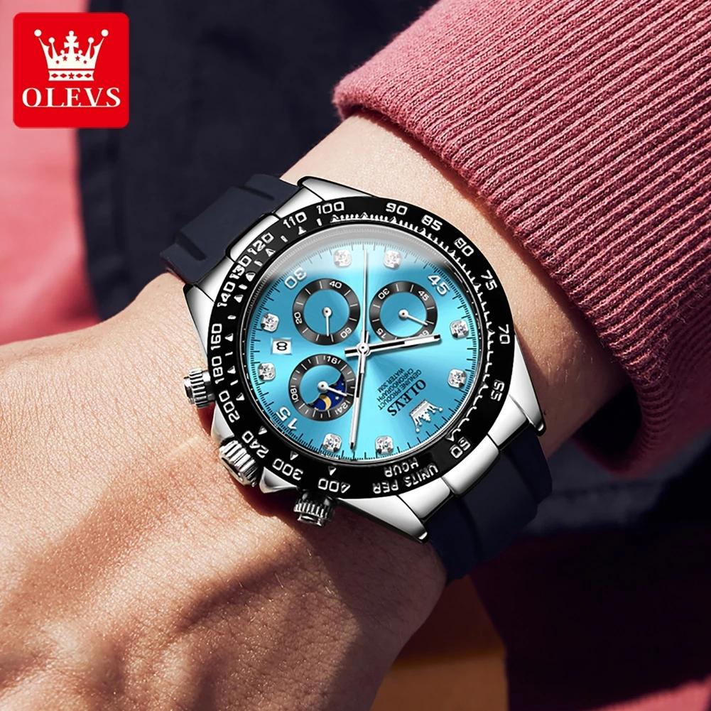 OLEVS 2875 hommes montre originale marque de mode Quartz étanche montre lumineuse pour homme trois p