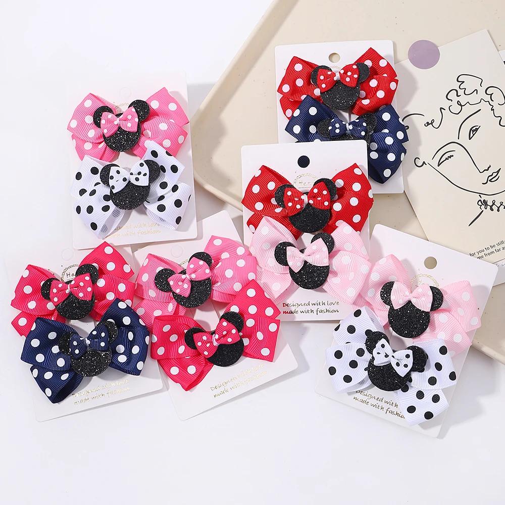 Pinces à cheveux avec nœuds mignons pour enfants, 2/4 pièces, Boutique, coiffure de dessin animé, ru