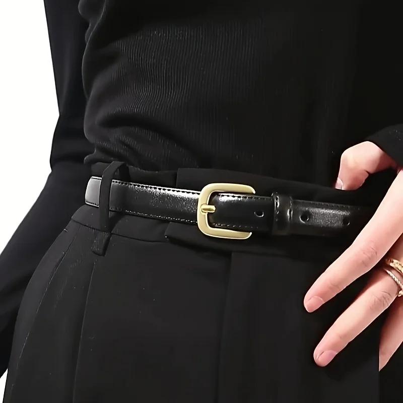 Ceinture décontractée à la mode, avec sensation Simple et haut de gamme, ceinture à Double boucle à 