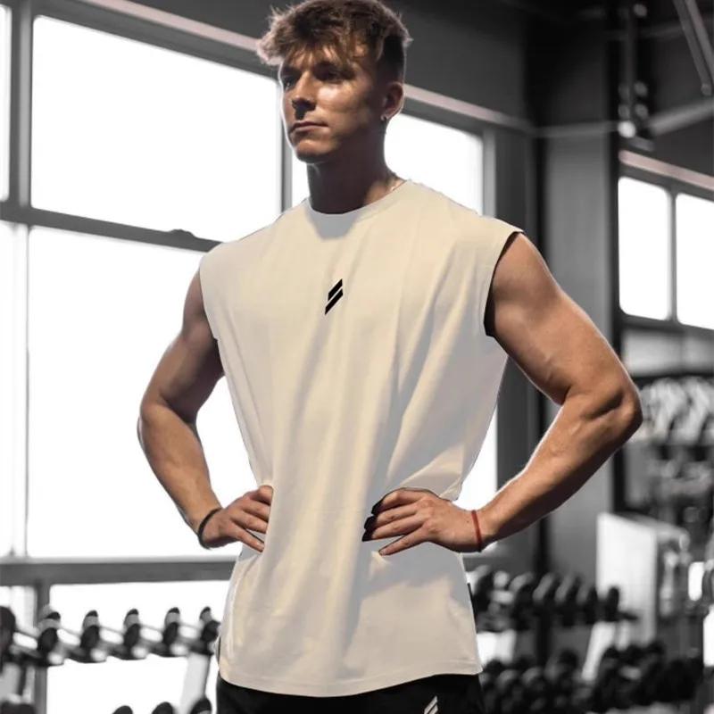 Débardeur de sport d'été pour hommes, respirant, coupe ample, T-shirt sans manches, gilet à séchage 