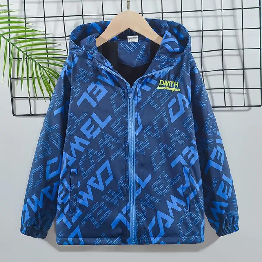 Veste extérieure épaisse imperméable pour garçon - Manteau à capuche coupe-vent mode automne