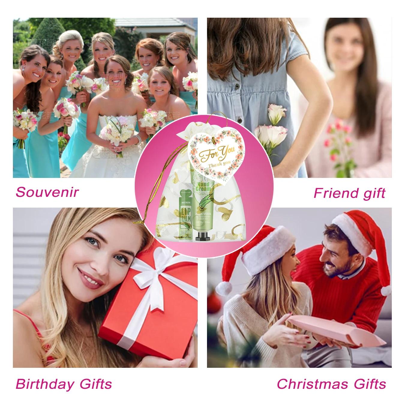 Coffret cadeau 30 ensembles/boîte crème pour les mains et baume à lèvres pour les invités cadeau de 