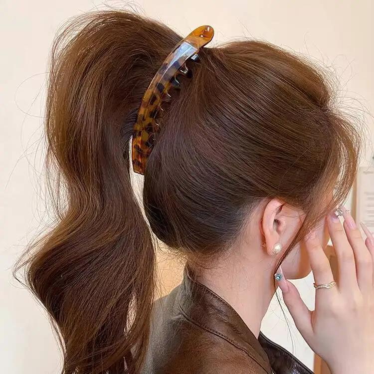 Pince à cheveux banane écaille de tortue, épingle à cheveux en forme de poisson pour femmes, accesso