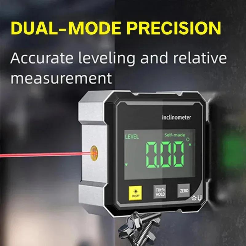 NOUVEAU Niveau numérique magnétique double face avec laser, rapporteur électronique, horizontomètre,