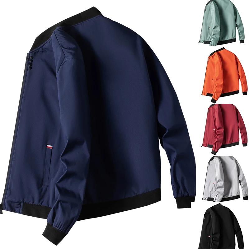 Veste d'automne mince à manches longues pour hommes M-4XL uniforme de baseball veste de cyclisme cou