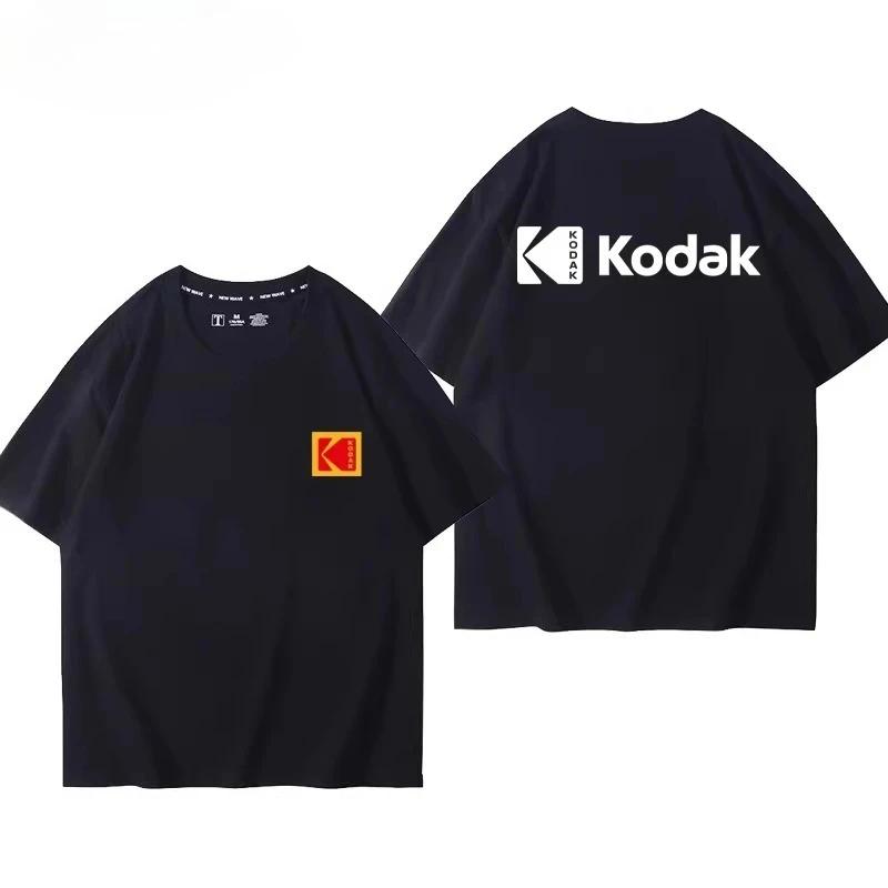 T-shirt vintage imprimé pour homme Kodak été 2026, 100% coton, sportif, décontracté, ample et confor