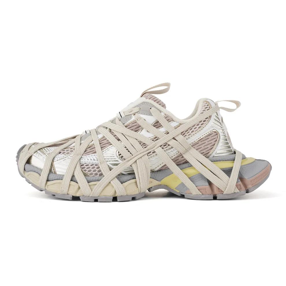 Chaussures de course rétro-futuristes pour l'extérieur, style Mech Vent, à semelle épaisse, pour hom