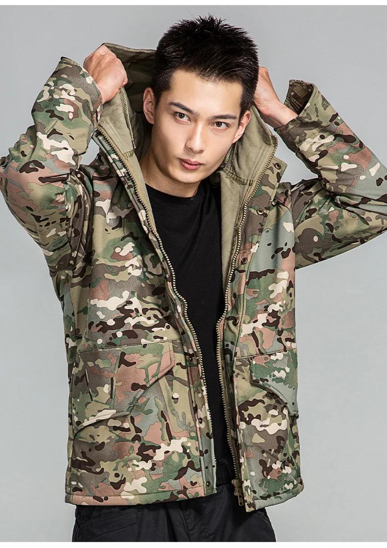 CamSolomon-Veste à capuche imperméable pour homme, manteau en peau de requin, coupe-vent chaud, exté