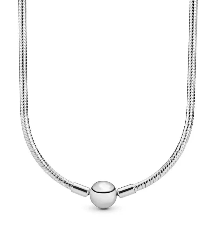Collier en argent sterling 925 classique, très vendu, avec pendentif cœur rond et chaîne serpent, bi