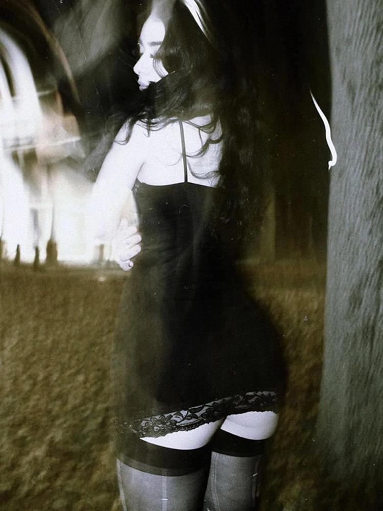AltGoth Cyber Punk robe gothique femmes Streetwear Harajuku crâne imprimé sans manches taille haute 