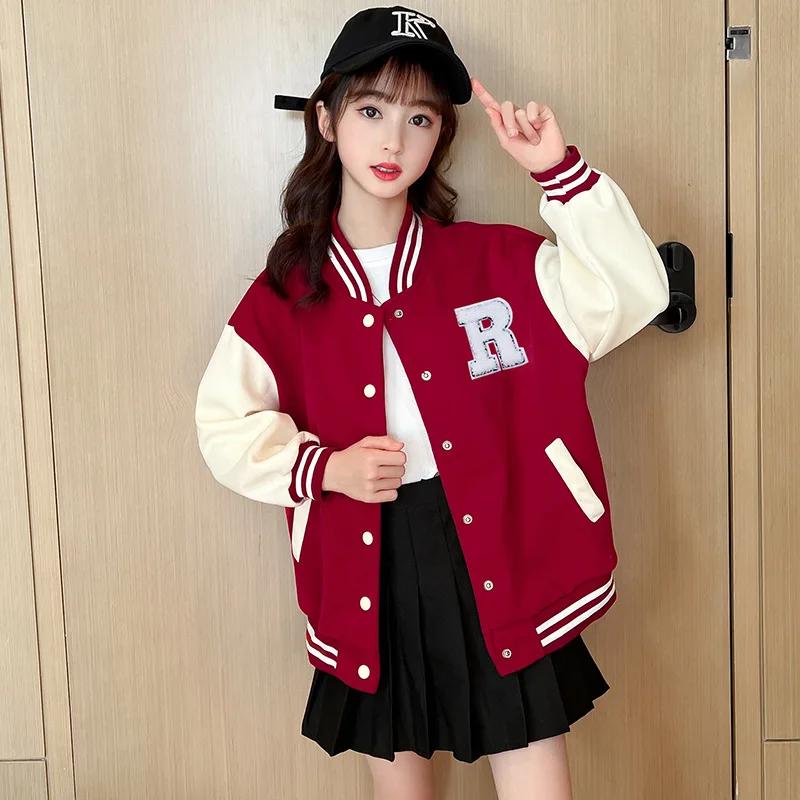 Vestes de Baseball pour adolescentes de 5 à 14 ans, vêtements d'extérieur pour enfants, manteau de s