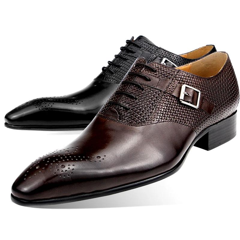 Chaussures formelles en cuir véritable pour hommes, mode Zapato Social, robe de mariée, mocassins im