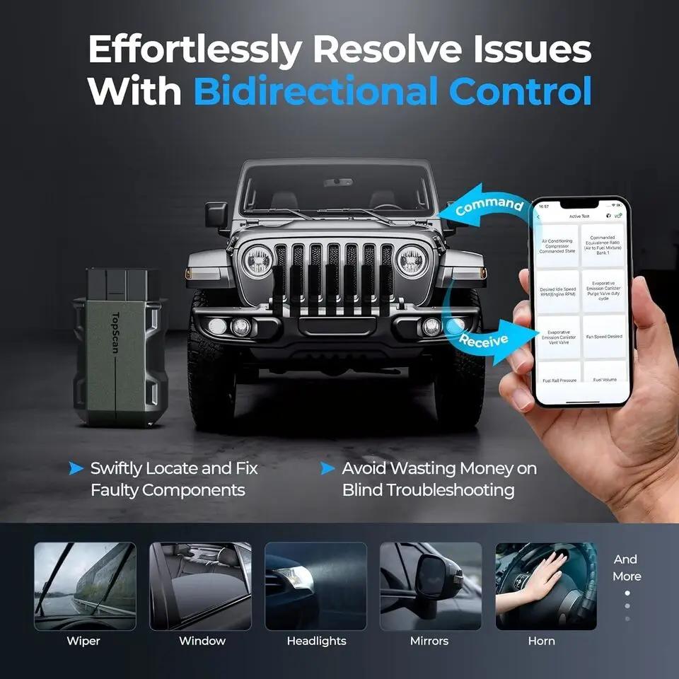 TOPDON TopScan Lite Scanner outil de Diagnostic intelligent Guide de réparation DTC Bluetooth lecteu