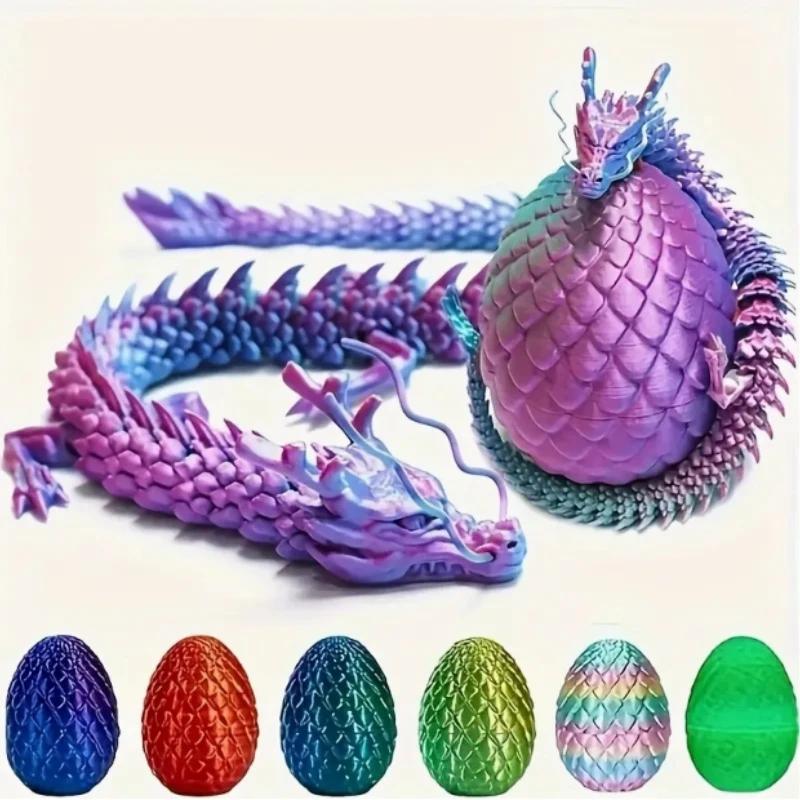 Oeuf Surprise de Dragon chinois 3D, Mini décor articulaire mobile, cadeau de bureau mignon à collect