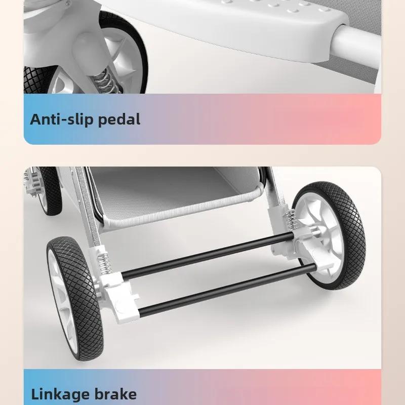 Poussette légère réversible 2 en 1 avec siège convertible haut de gamme et design compact pliable po
