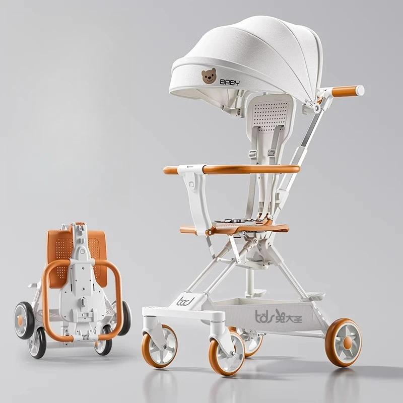 Poussette bébé enfant, légère et pliable, bébé peut s'asseoir ou s'allonger, pliable à un bouton, po