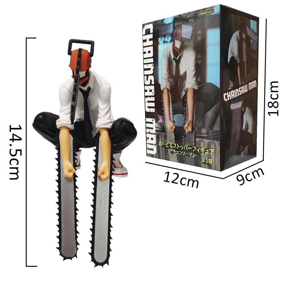 Anime tronçonneuse homme Figure 2 pièces ensemble Denji Action Figural 14-17 cm voiture décoration p