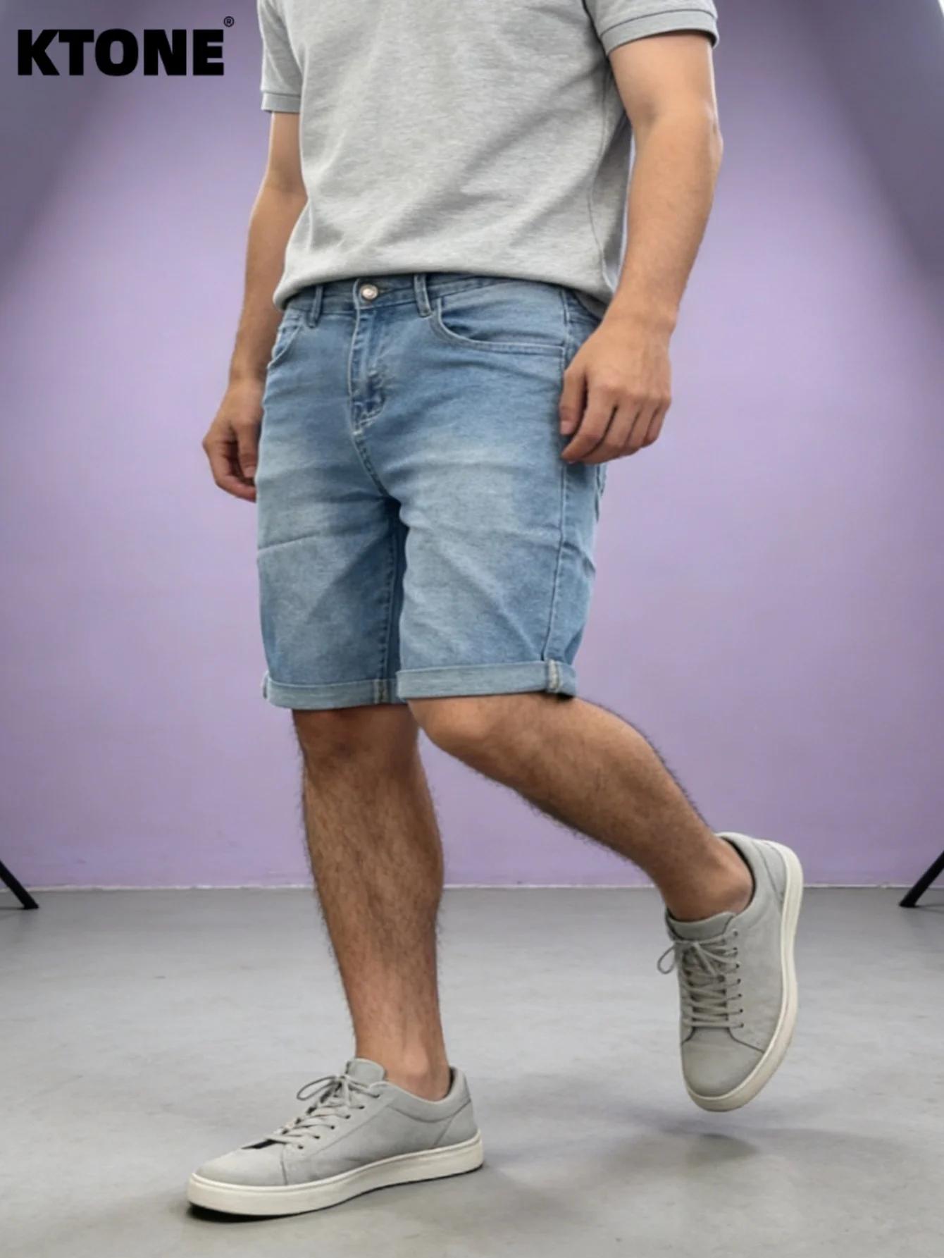 Shorts en jean bleu slim Y2K, style rétro léger, pour les rendez-vous, original, pour homme, sans ac