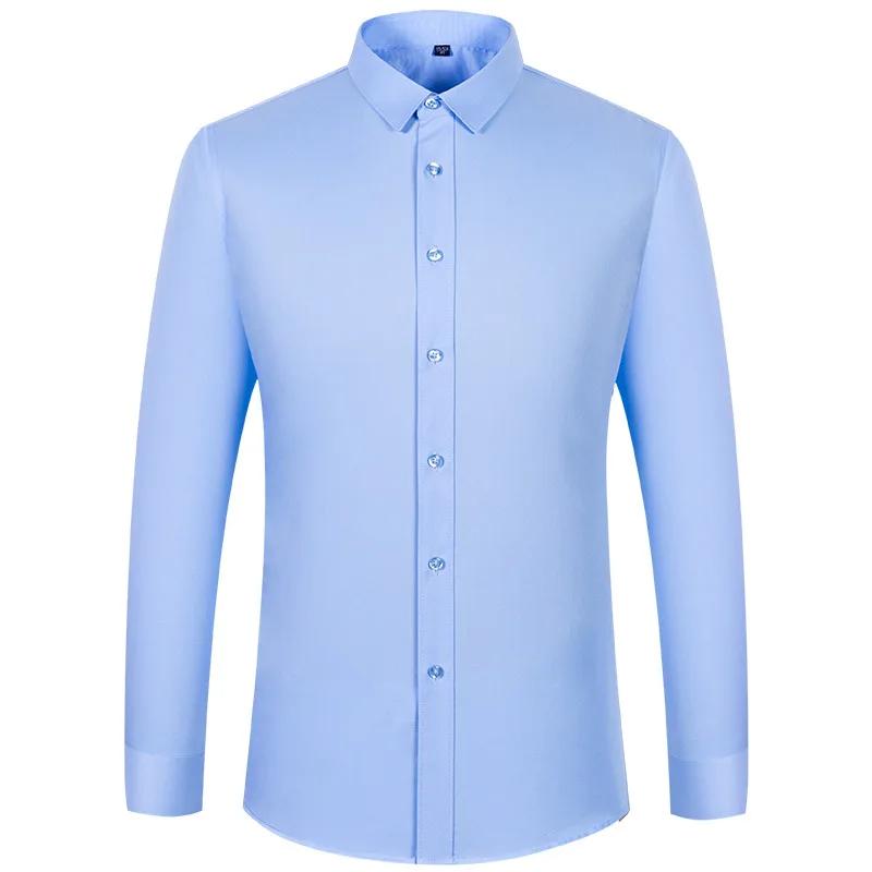 4XL 5XL 6XL 7XL 8XL chemise à carreaux en Fiber de bambou rayé bleu décontracté affaires chemise à m