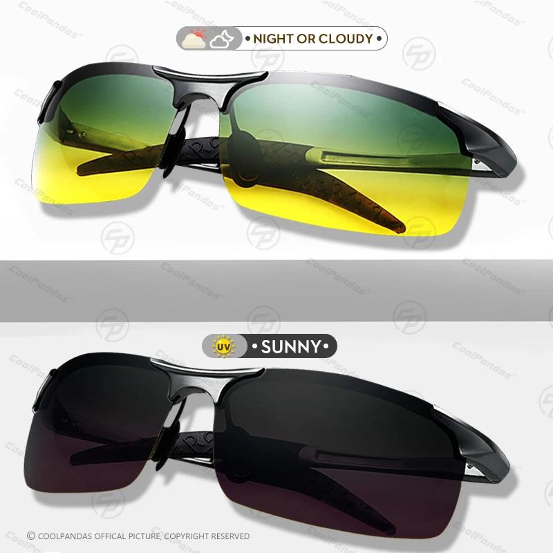 CoolPandas lunettes de soleil hommes photochromiques polarisées conduite Anti-éblouissement caméléon