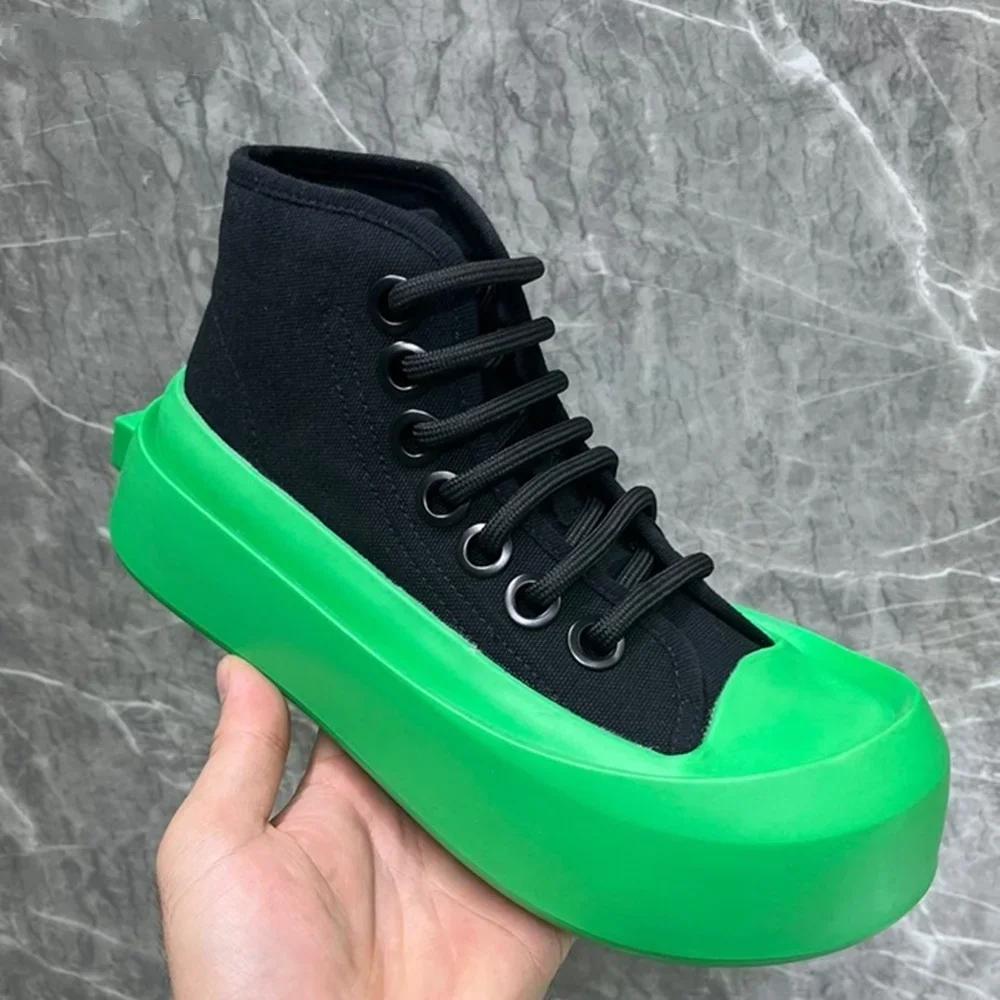 Baskets en toile de couleurs mélangées pour hommes et femmes, recommande d'augmenter les chaussures 