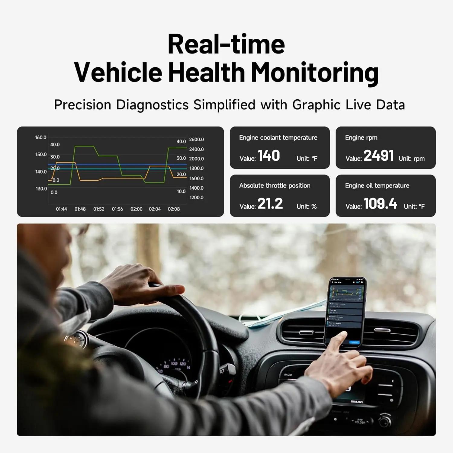 TOPDON-Scanner Carpal OBD2 pour tous les systèmes de voiture, outil de diagnostic, vérification de l