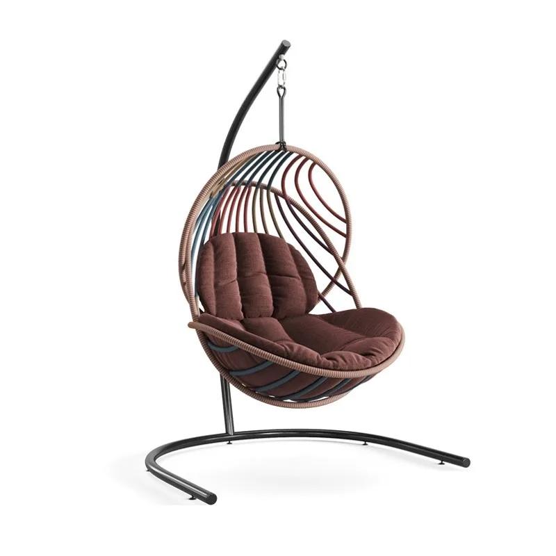 Chaise pivotante suspendue en forme d'œuf en osier et rotin, chaise pivotante suspendue à la mode