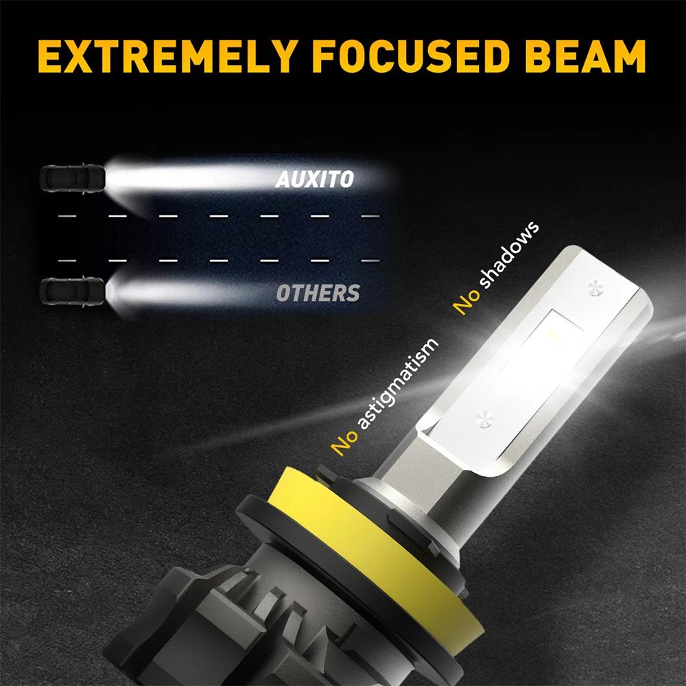 AUXITO 2 pièces feu antibrouillard de voiture H11 H8 LED Canbus sans erreur H10 H16(JP) H27 880 LED