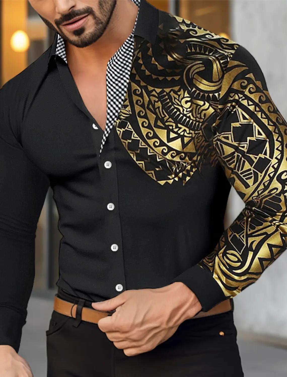 Chemise homme chemise boutonnée chemise décontractée à manches longues revers bronzant printemps et 