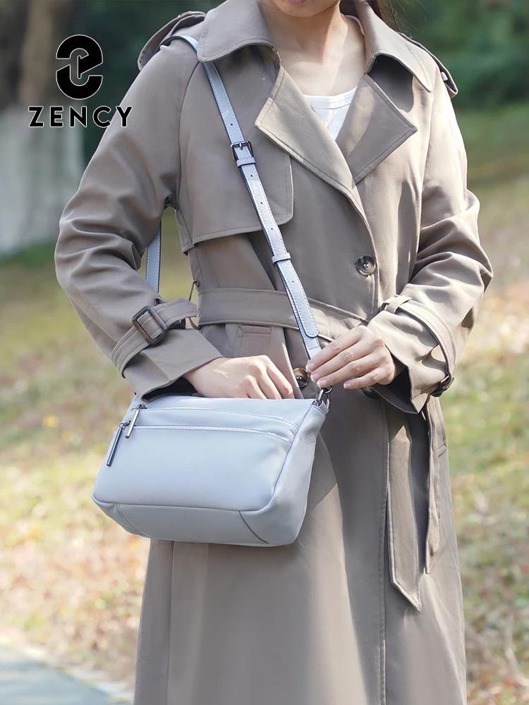 Zency – petit sac à main simple pour femmes, en cuir véritable, grande capacité, sac à bandoulière d