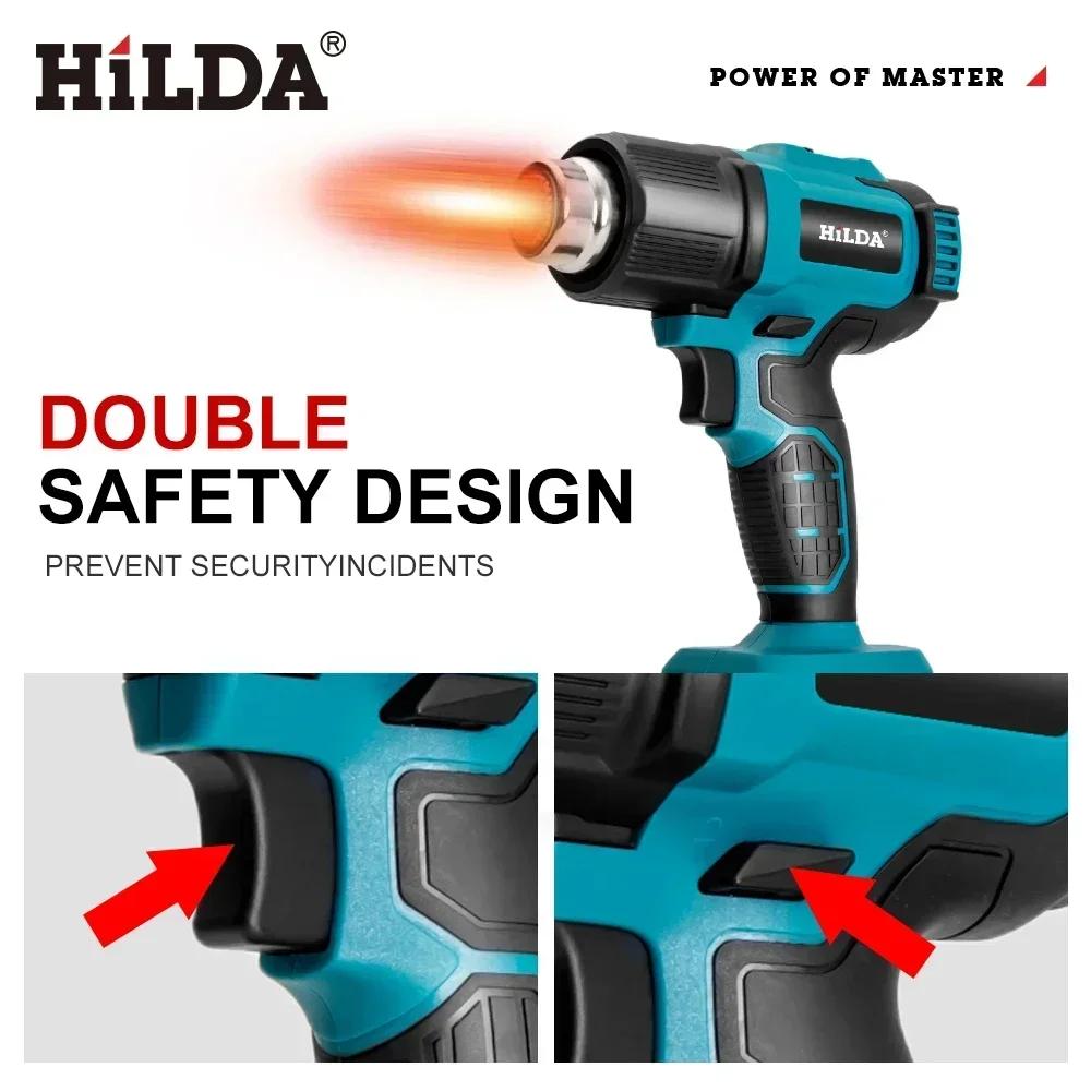 Pistolet à air chaud portatif HIDLA 21V, rechargeable sans fil, deux modèles, compatible avec batter