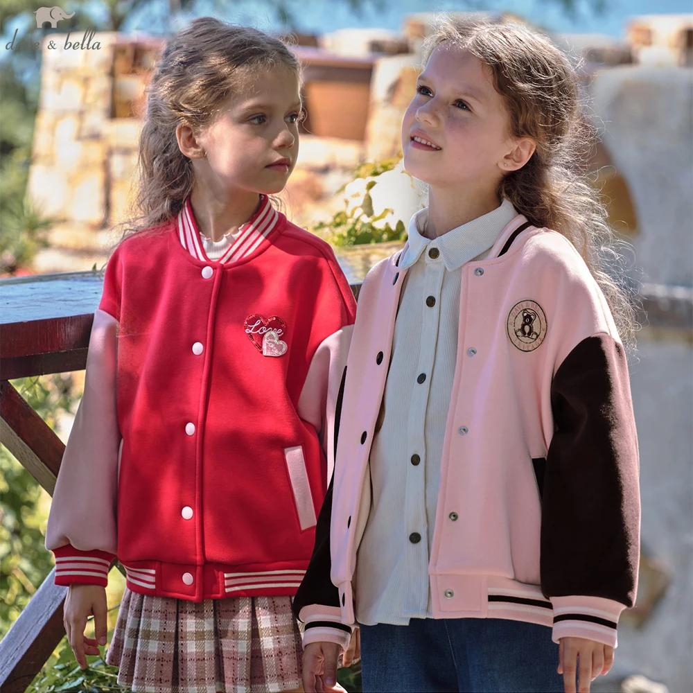 Dave Bella filles hiver automne tricoté velours épaissir veste manteau pour enfants décontracté vête