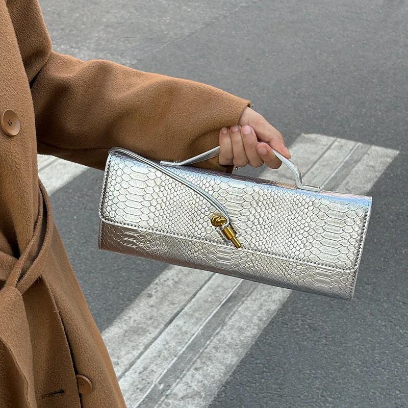 Sac à main de grande capacité pour femmes, sac carré à motif Crocodile, sacoche à bandoulière, fourr