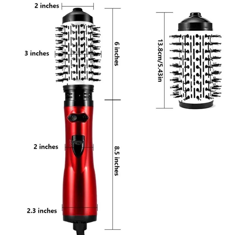 2 têtes remplaçables, flux d'air rotatif à 360 degrés, brosse à Air chaud, lisseur, bigoudi, volumat