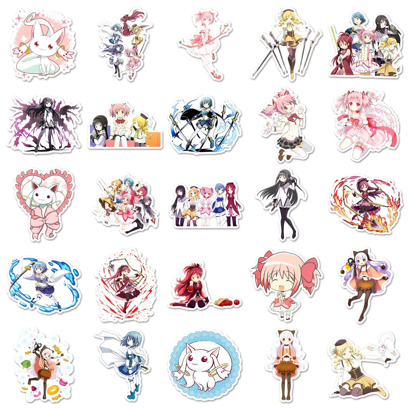 Autocollants de Dessin Animé Puella Magi Madcontempled Magica, Stickers Amusants pour Moto, Bagages,