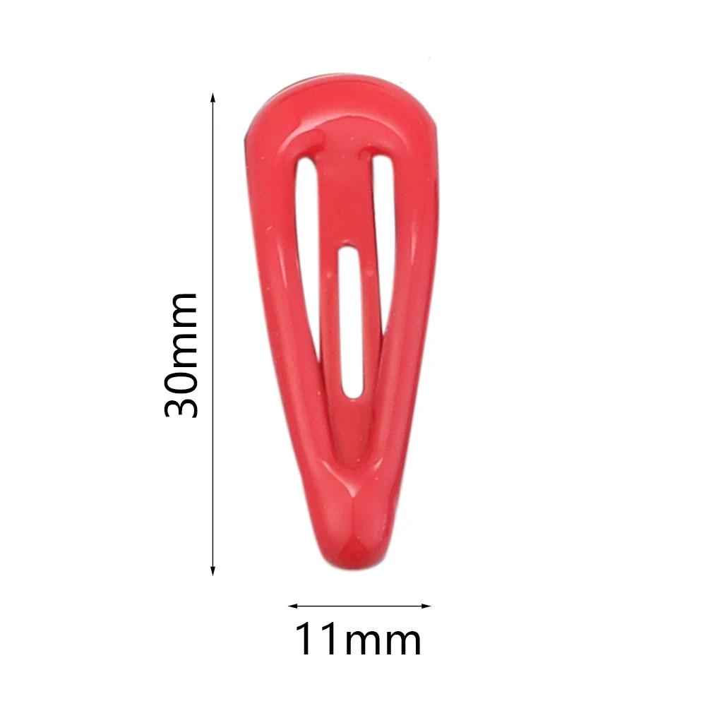 Pinces à cheveux BB colorées pour filles, 30 pièces, 3cm, épingle à cheveux en forme de goutte d'eau