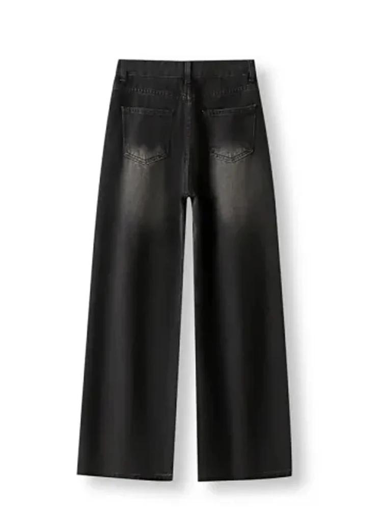 Lady RetroY2K Style taille haute jean pantalon femmes mode jambe droite Denim pantalon filles chaude