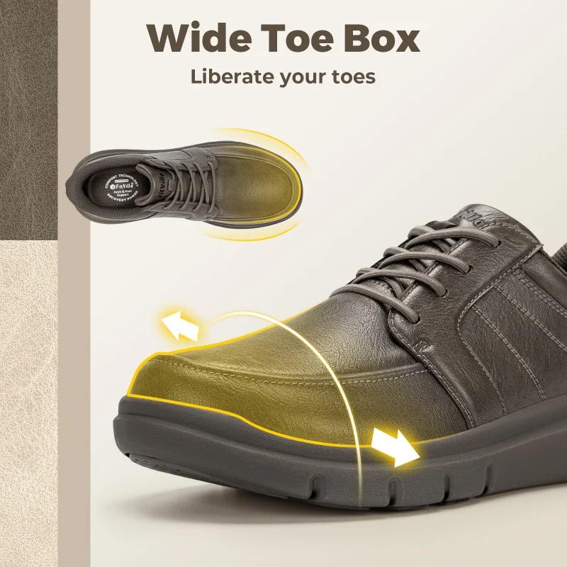 FitVille – chaussures larges à enfiler pour hommes, chaussures Oxford légères et décontractées, bask
