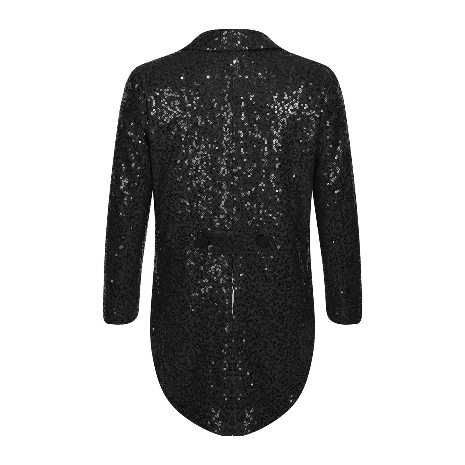 Veste de manteau à paillettes pour enfants garçons, coupe classique, smoking avec queues, Blazer bri