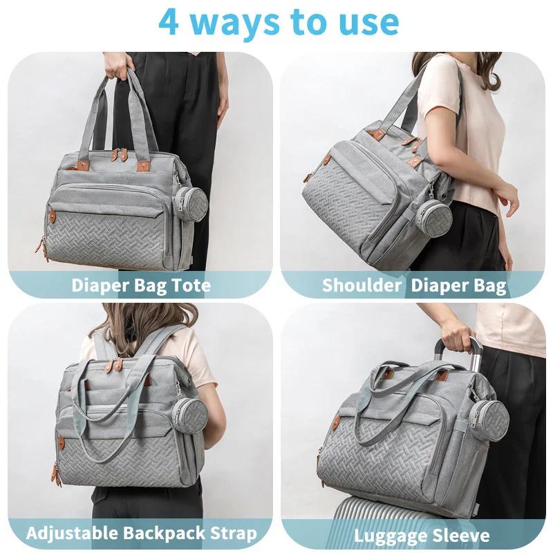 Sac à langer grande capacité multifonctionnel pour bébé, sac à dos de voyage pour couches, sacs de m