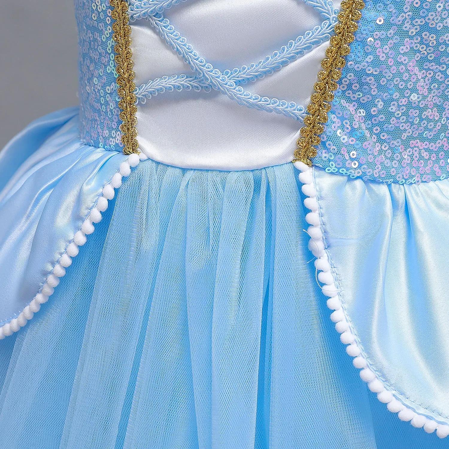 Disney Deluxe élégant cendrillon princesse robe de bal fantaisie anniversaire cendrillon robe de soi
