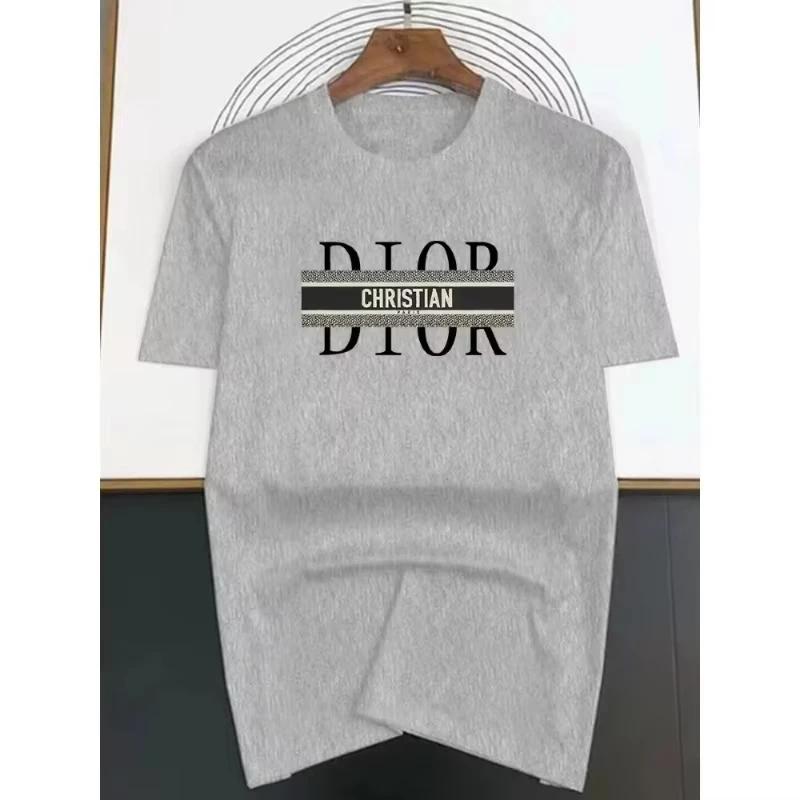 Nouveau T-shirt d'été pour homme, style minimaliste basique à manches courtes, motif imprimé, en pur