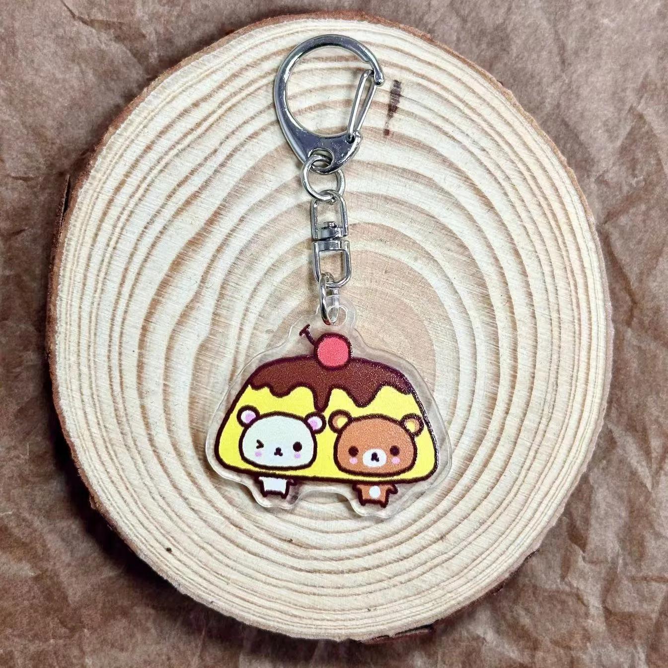 Rilakkuma voiture porte-clés nouveau mignon Relax ours porte-clés sac à dos acrylique clés chaîne fe